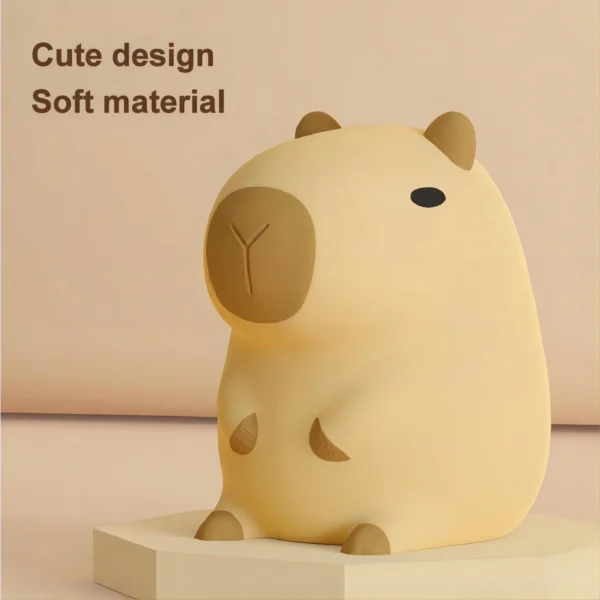 Cute Cartoon Capybara Silicone Night Light USB Rechargeable Timing Dimming Sleep Night Lamp for Children'S Room Decor - Image 3