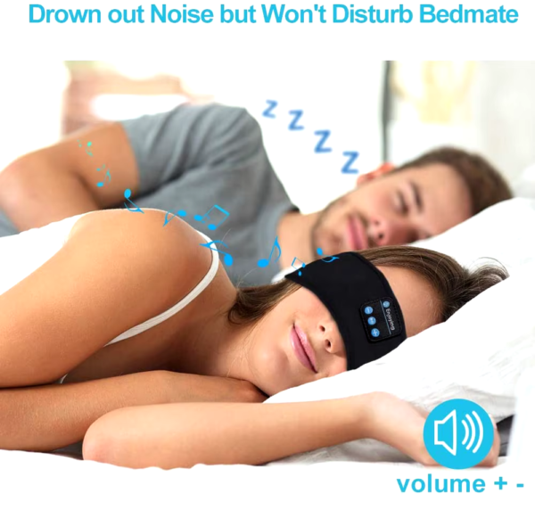 Bluetooth Sleeping Headphones Sports Headband Thin Soft Elastic Comfortable Wireless Music Earphones Eye Mask for Side Sleeper - Image 3