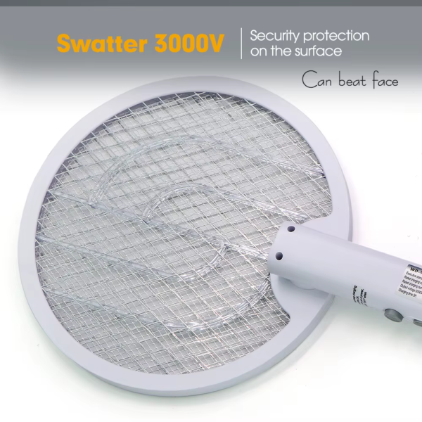 Rechargeable Electric Fly Swatter 1200Mah Bug Zapper 3000V Mosquito Zapper Home Garden Insect Killer Racket against Flies Moths - Image 5